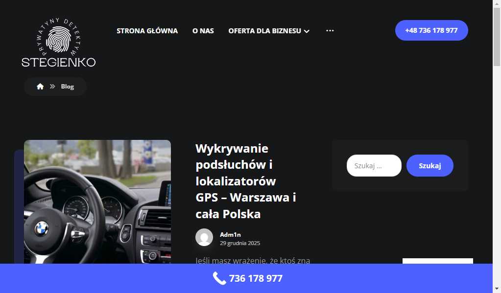 Prywatny Detektyw Stegienko - Detektyw Warszawa